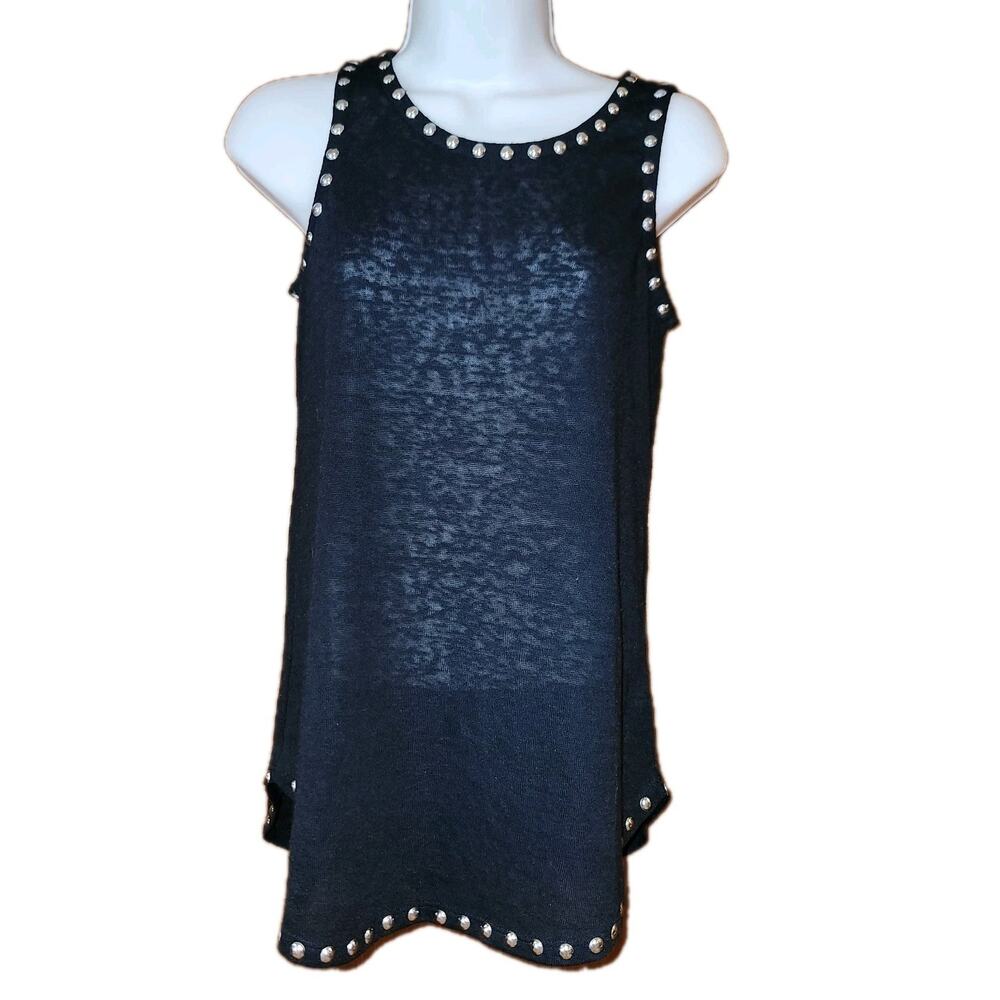 EUC crosby. Black Studded Tank Top Cover Up Sz Small